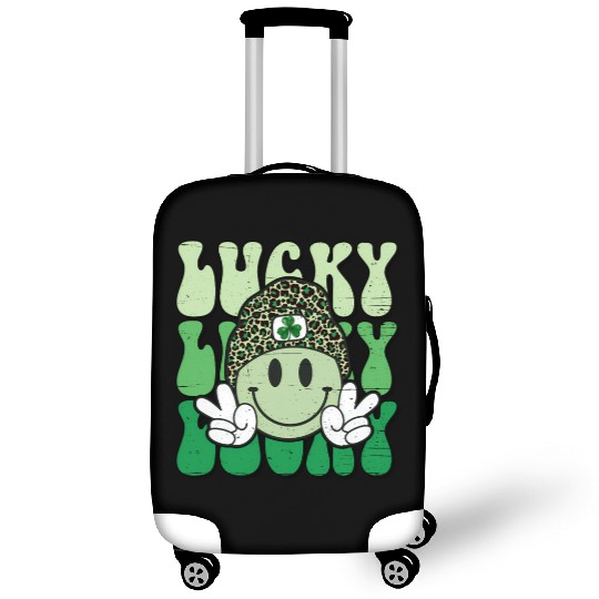 St Patric Day Lucky Shamrock Smile Face Luggage Covers