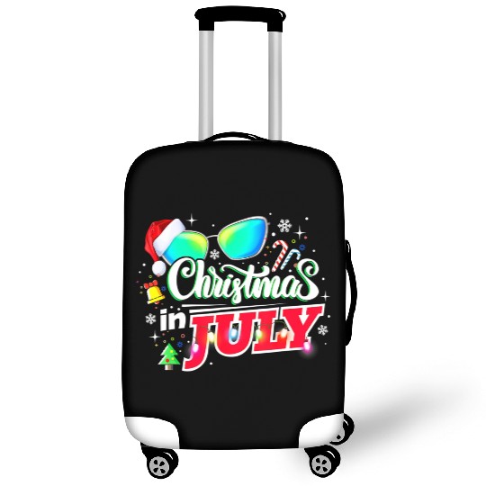Christmas in July Santa Hat Sunglasses Summer Luggage Covers