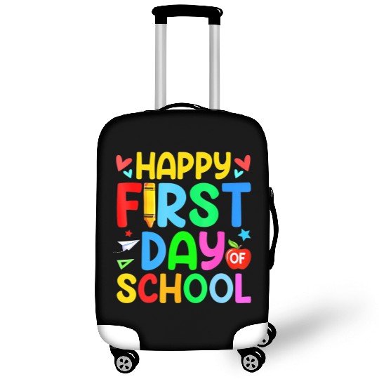 Happy First Day Of School Teacher Student Back To Luggage Covers