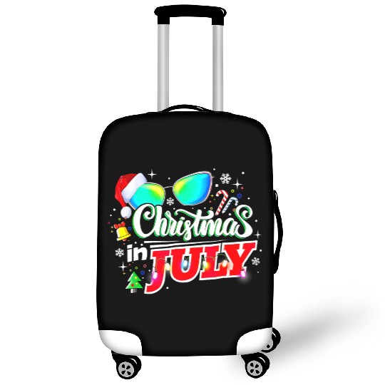 Christmas In July Santa Hat Sunglasses Summer Luggage Covers