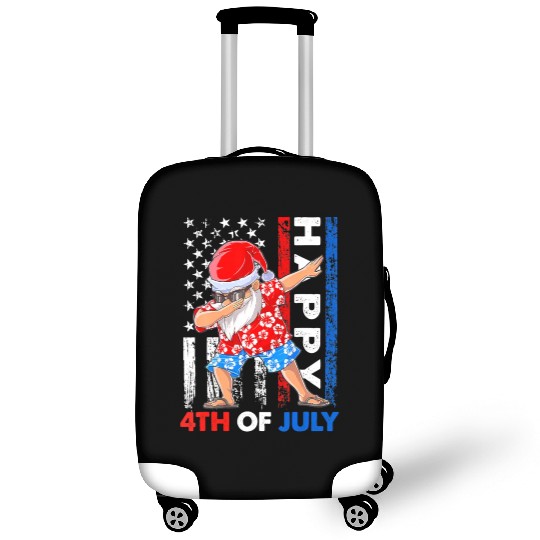 Summer Santa Dabbing Happy Christmas In July 4th Luggage Covers