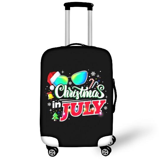 Christmas in July Santa Hat Sunglasses Summer Luggage Covers
