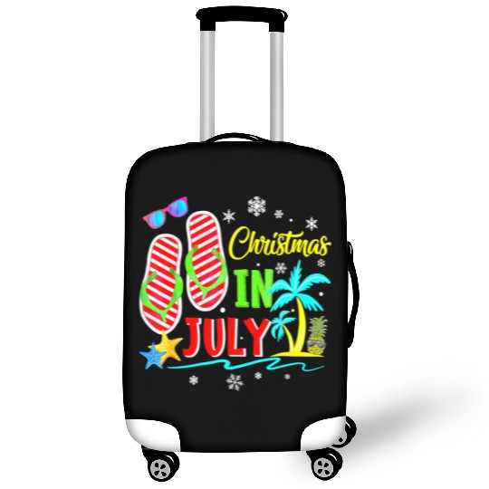 Christmas In July Flip Flops Funny Beach Summer Luggage Covers