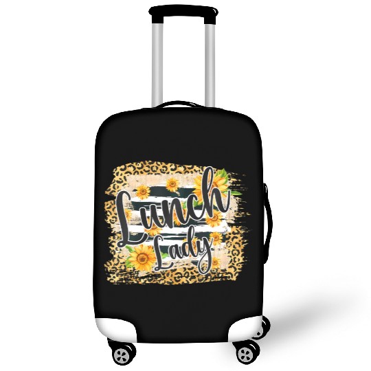 Leopard Sunflower Lunch Lady First Day Back To Luggage Covers