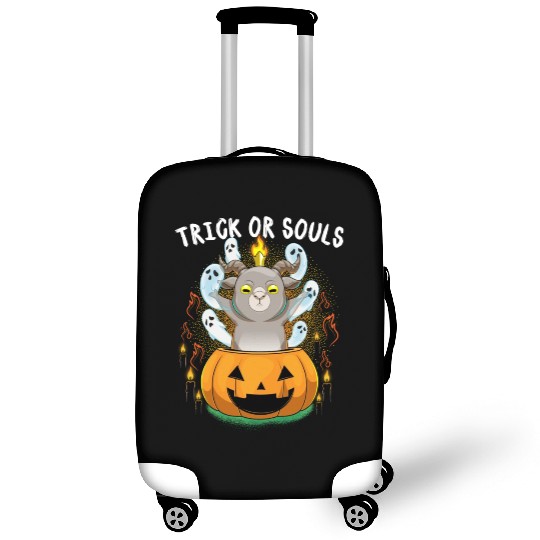 Trick Or Souls Halloween Baphomet Satanic Pumpkin Luggage Covers
