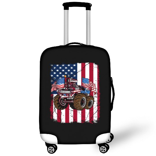 US Patriot American Monster Trucks USA Fan Luggage Covers