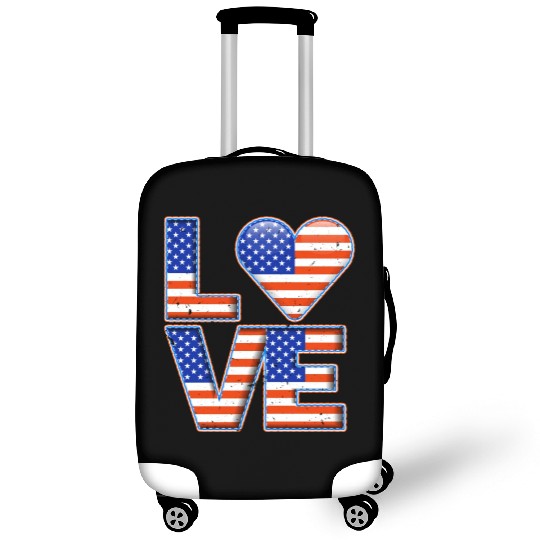 LOVE America Patriotism USA Independence Day Luggage Covers