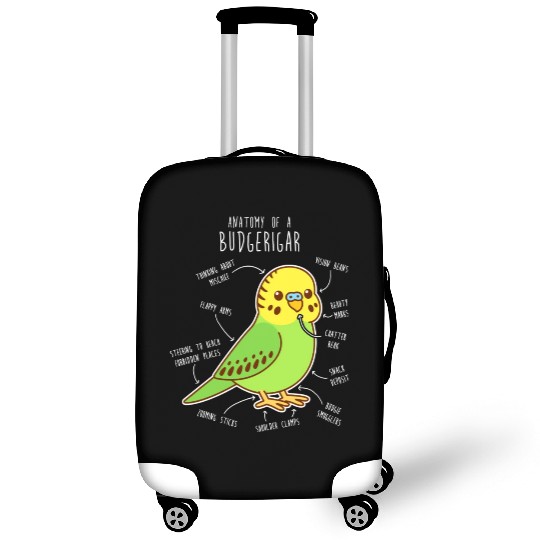 Green Budgie Anatomy Luggage Covers