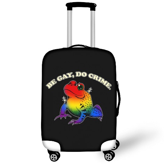 BGD crime - Vintage LGBT Rainbow Frog Meme Luggage Covers