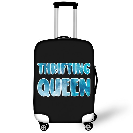Thrifting Queen blue watercolor Luggage Covers
