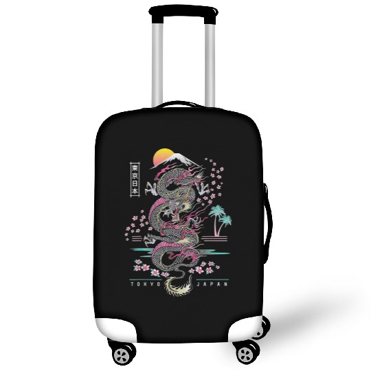 Japanese Dragon Asian Neon retro 80s style Luggage Covers