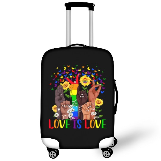 Love Es Love Rainbow Hands And Butterfly Motifs Pr Luggage Covers