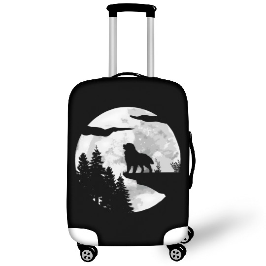Dog Owner Full Moon At Night Pet Bernese Mountain Luggage Covers