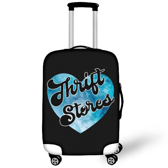 Thrift Stores blue watercolor heart Luggage Covers