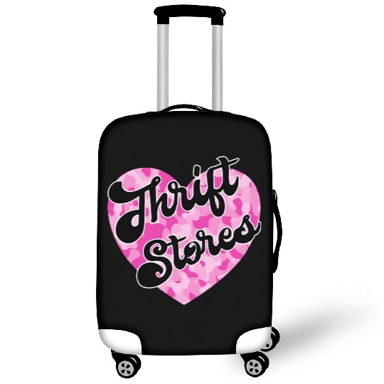 Thrift Stores pink camo heart Luggage Covers