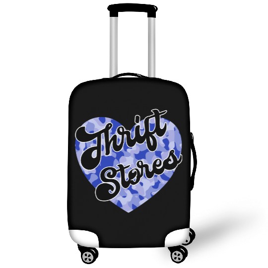 Thrift Stores blue camo heart Luggage Covers