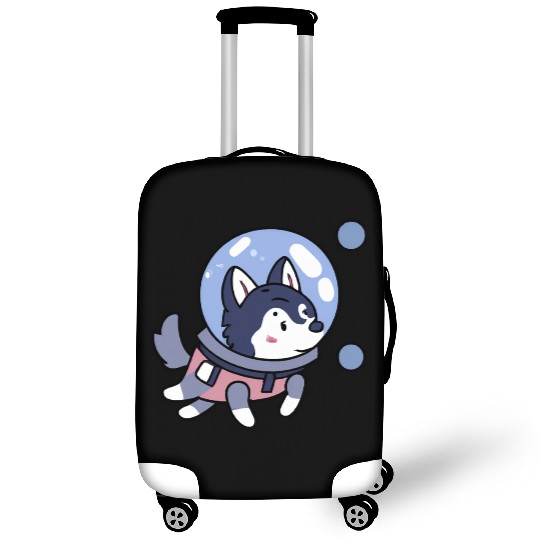 Husky In Space Puppy Dog Lover Retro Luggage Covers