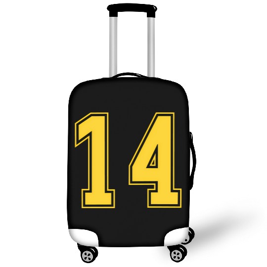 Yellow Number 14 Team Junior Sports Numbered Luggage Covers
