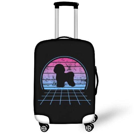 Bichon Frise Silhouette Retro Vintage Luggage Covers