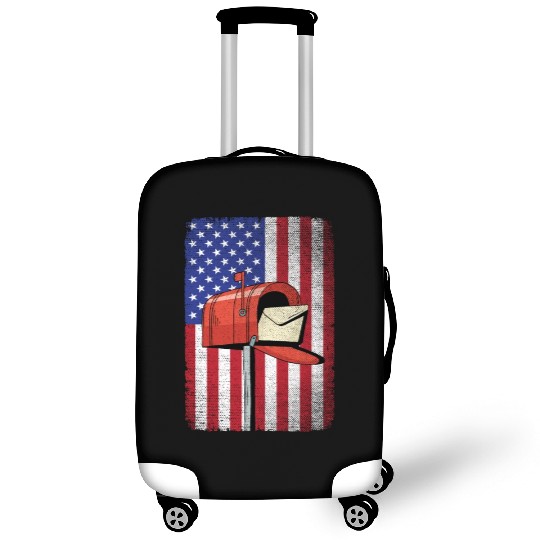 Postal Worker Vintage American Flag Postal Service Luggage Covers