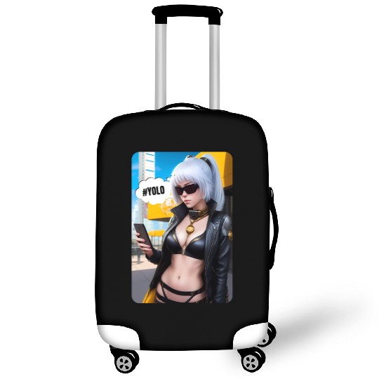 Cyberpunk Waifu Influencer Design 2 Luggage Covers