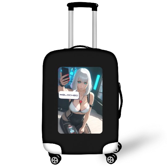 Cyberpunk Waifu Influencer Design 1 Luggage Covers