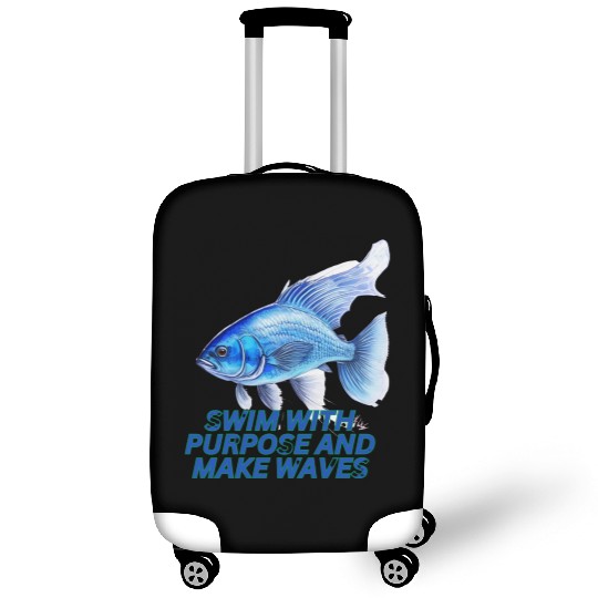 Swimming Towards Success,Blue Fish Motivational Luggage Covers