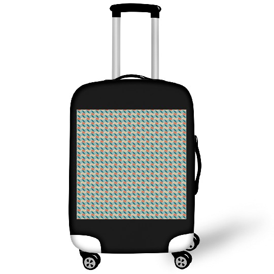 Retro Orange Teal Pattern Luggage Covers