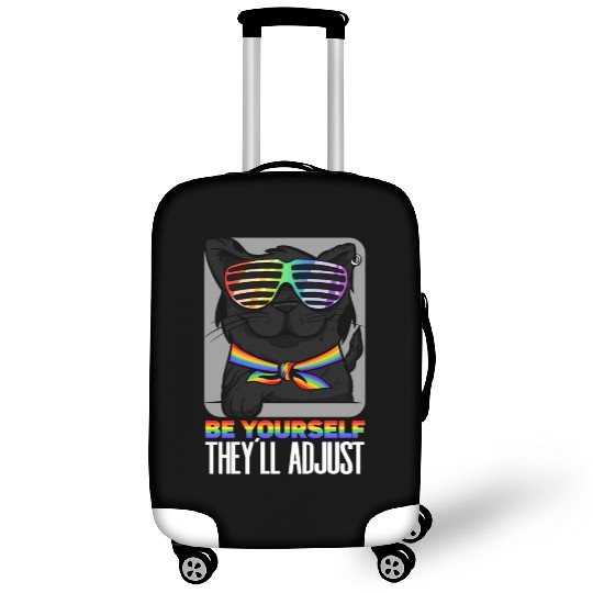 Be Yourself They'll Adjust Rainbow Cat Feline Luggage Covers