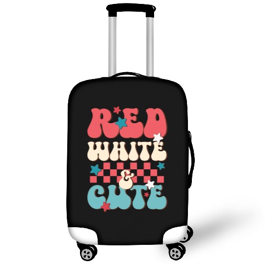 Red White And Cute, Independence Day Luggage Covers
