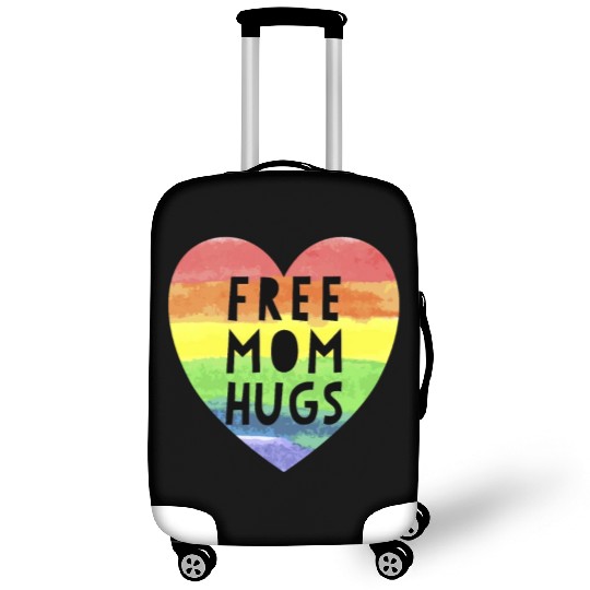Free Mom Hugs LGBTQ Plus Rainbow Heart Free Hugs Luggage Covers