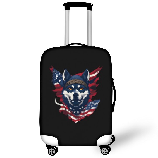 Cute American Pride 4th of July Dog Flag Luggage Covers