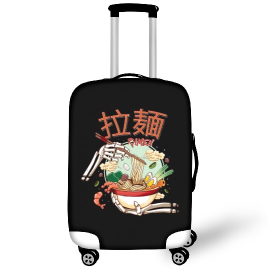 skeleton hands eating ramen noodle soup bowl art Luggage Covers
