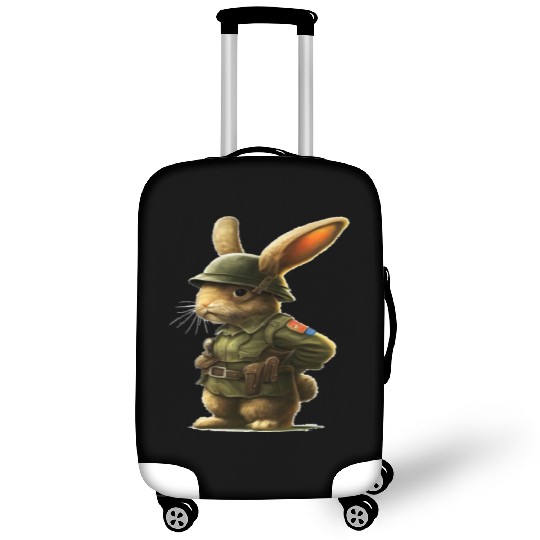 Courageous Bunny Soldier Luggage Covers