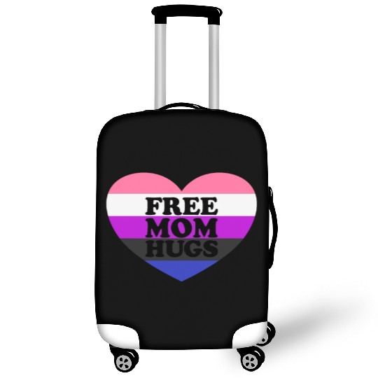 Free Mom Hugs Genderfluid Flag Heart LGBTQ Luggage Covers
