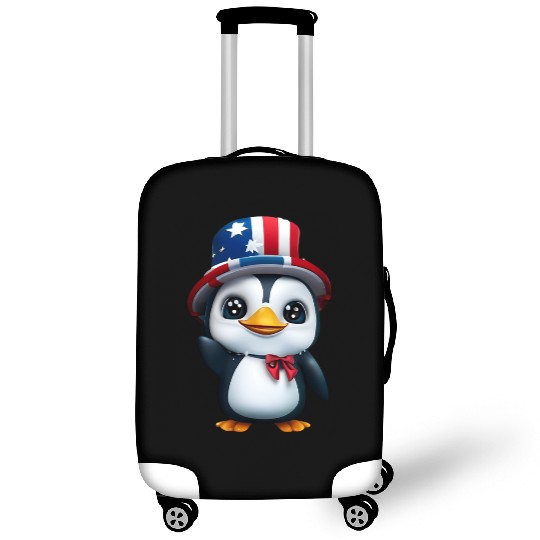 Patriotic penguin for the 4th of July Luggage Covers