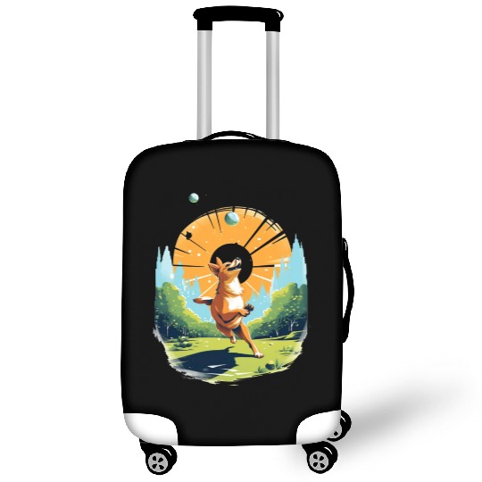 Joyful Dog in Summer Park Luggage Covers