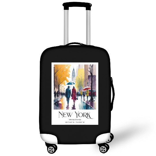 Couple walking in the streets of New York City Luggage Covers
