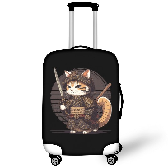 Samurai Cat Warrior Japanese Ninja Cat Kawaii Luggage Covers