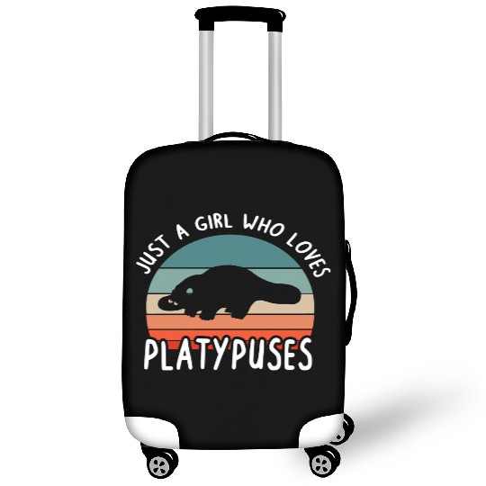 Girl Platypus Lover Illustration Animal Luggage Covers