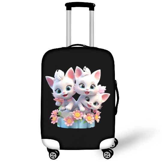 Cute Kittens 3D Ai Art Luggage Covers