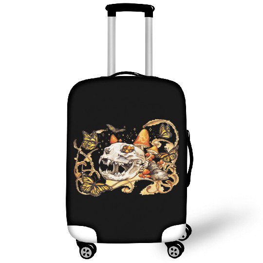 Cat Skull And Butterflies Luggage Covers