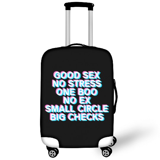 No Stress One Boo No Ex Back Print Rap Saying Luggage Covers