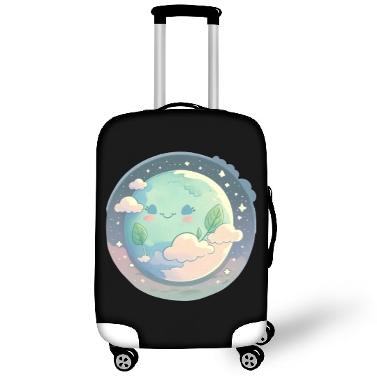 Earth Happy Cute Space Science Planet Environment Luggage Covers