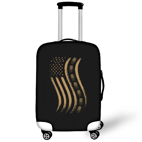 Cicada Line In Waving Distressed Us Flag For Luggage Covers