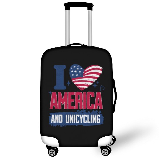 I Love America And Unicycling Luggage Covers