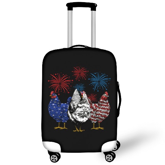 Funny Chickens American Flag Patriotic Farmer 4th Luggage Covers