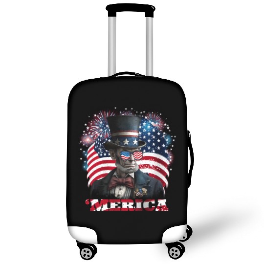 Merica Lincoln Independence Day Party 4th July Luggage Covers