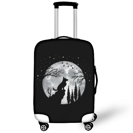 German Shepherd Dog Full Moon At Night German Shep Luggage Covers