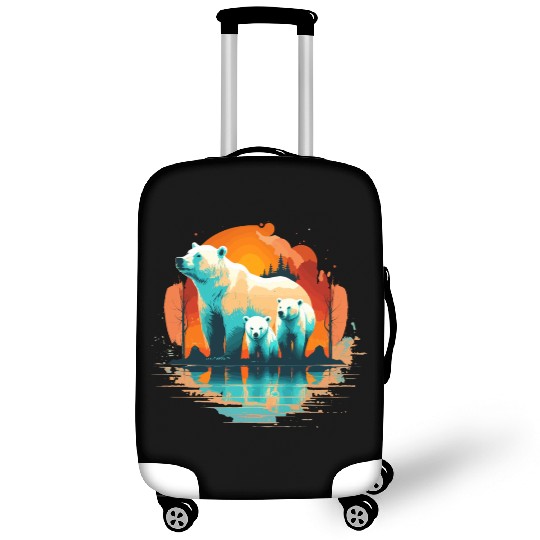 Polar Bear with cubs, Snow Spectrum Luggage Covers